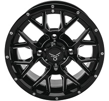 14X7 4 110 10 BLK MILL BARBWIRE QUADBOSS