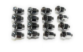 10X1 25MM CHROME LUG NUT KIT 14MM HEAD SET OF 16