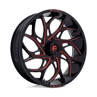 22X7 4 156 13MM FUEL RUNNER D778 GLOSS BLACK CANDY RED