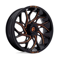 24X7 4 137 13MM FUEL RUNNER D778 GLOSS BLACK MILLED ORANGE