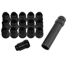 12X1 5MM BLACK LUG NUT KIT W SOCKET SET OF 16