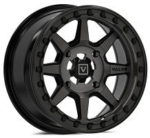 15X7 5 4 5 10MM VALOR V13 BEADLOCK WHEELS DARK TINT